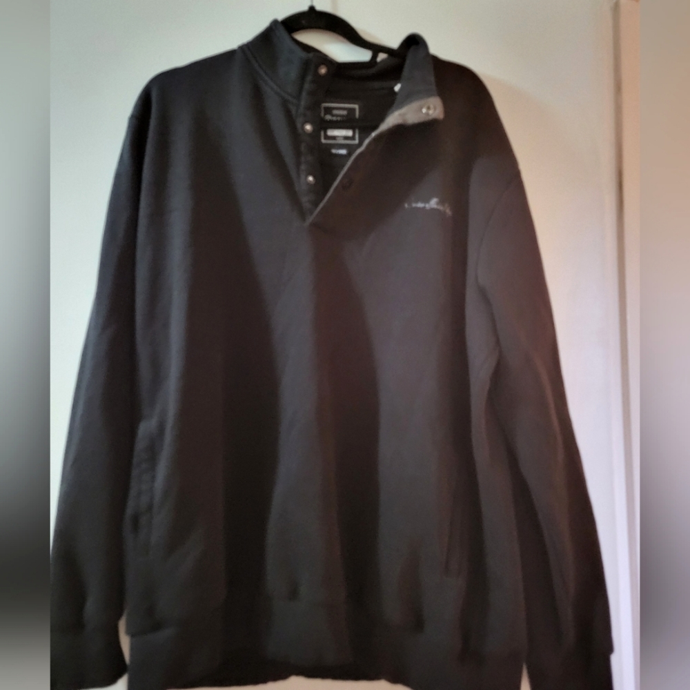 Caviar men's half zip pullover dark grey sweater in 3XL